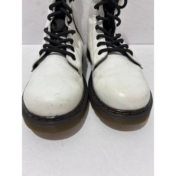 Dr. Martens White combat boots womens  Unisex-Child Jy004  Size 5 US - Picture 3 of 7